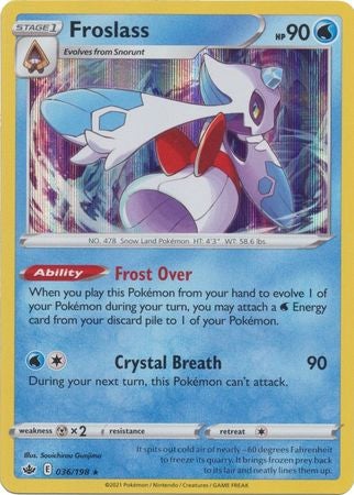 Pokemon Card Chilling Reign 036/198 Froslass Holo Rare