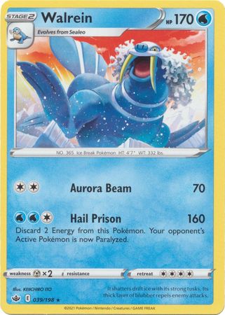 Pokemon Card Chilling Reign 039/198 Walrein Rare