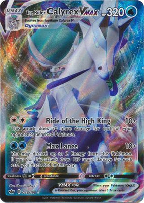 <transcy>Pokemon Card Chilling Reign 046/198 Ice Rider Calyrex VMAX Ultra Sjælden</transcy>