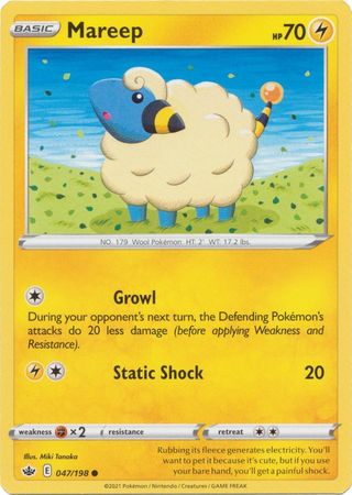 Pokemon Card Chilling Reign 047/198 Mareep Common