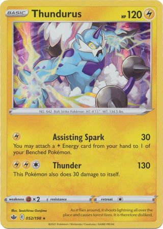 <transcy>Pokemon Card Chilling Reign 052/198 Thundurus Holo Rare</transcy>