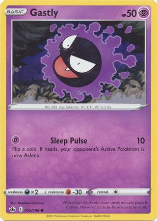 Pokemon Card Chilling Reign 055/198 Gastly Common