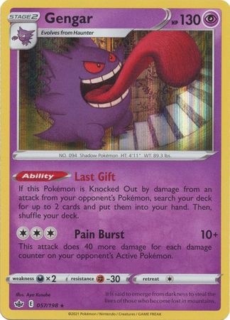 Pokemon Card Chilling Reign 057/198 Gengar Holo Rare