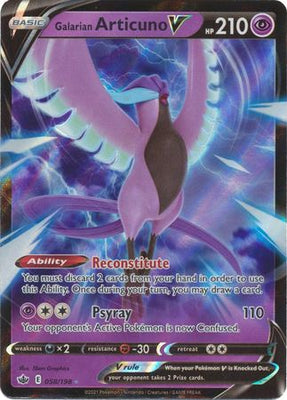 <transcy>Pokemon Card Chilling Reign 058/198 Galarian Articuno V Ultra Sjælden</transcy>