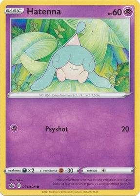 <transcy>Pokemon Card Chilling Reign 071/198 Hatenna Common</transcy>