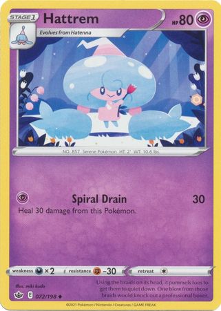 <transcy>Pokemon Card Chilling Reign 072/198 Hattrem Gelegentlich</transcy>