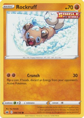 Pokemon Card Chilling Reign 086/198 Rockruff Common