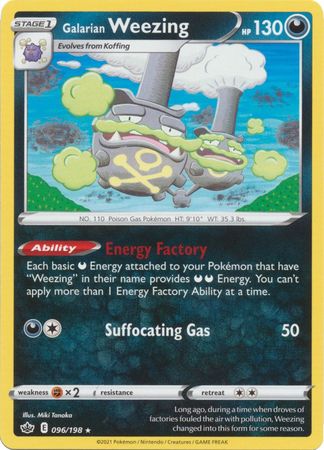 <transcy>Pokemon Card Chilling Reign 096/198 Galarian Weezing Rare</transcy>