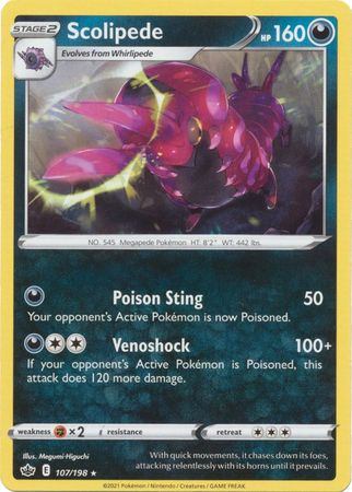 Pokemon Card Chilling Reign 107/198 Scolipede Rare