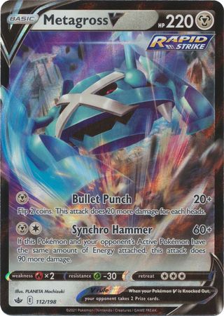 Pokemon Card Chilling Reign 112/198 Metagross V Ultra Rare