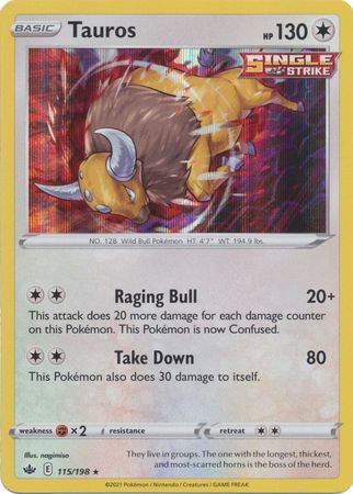 <transcy>Pokemon Karte Chilling Reign 115/198 Tauros Holo Rare</transcy>