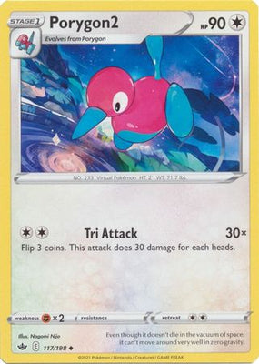 <transcy>Pokemon Card Chilling Reign 117/198 Porygon2 Ikke almindelig</transcy>