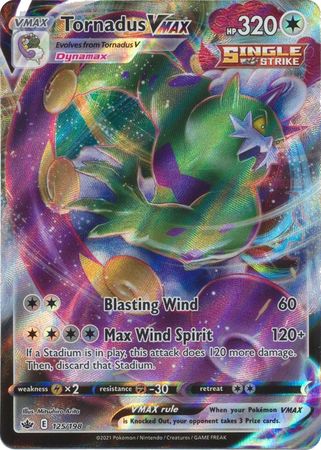 (S) Pokemon Card Chilling Reign 125/198 Tornadus VMAX Ultra Rare