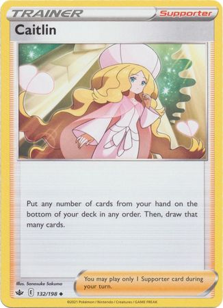 Pokemon Card Chilling Reign 132/198 Caitlin Supporter Uncommon