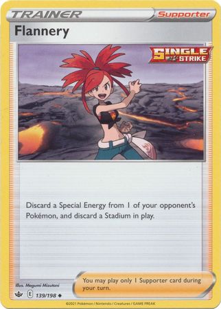 Pokemon Card Chilling Reign 139/198 Flannery Supporter Uncommon