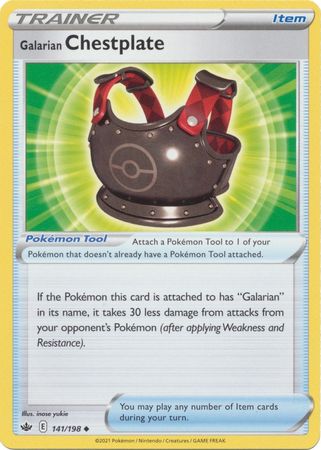 Pokemon Card Chilling Reign 141/198 Galarian Chestplate Item Uncommon