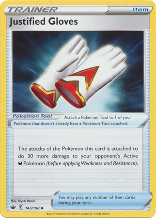 Pokemon Card Chilling Reign 143/198 Justified Gloves Item Uncommon