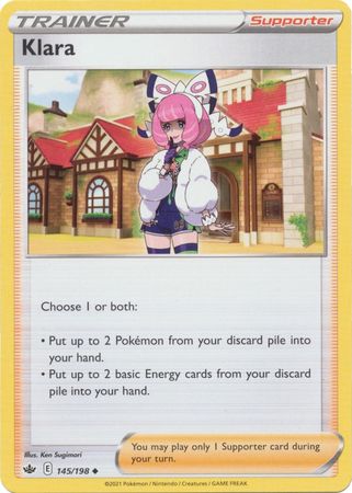 Pokemon Card Chilling Reign 145/198 Klara Supporter Uncommon