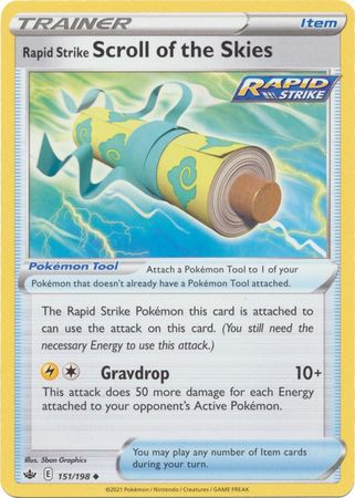 Pokemon Card Chilling Reign 151/198 Rapid Strike Scroll of the Skies Item Uncommon