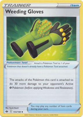 Pokemon Card Chilling Reign 155/198 Weeding Gloves Item Uncommon