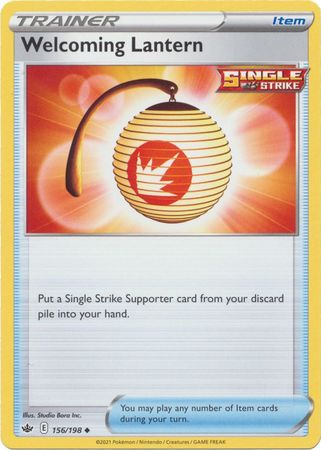 Pokemon Card Chilling Reign 156/198 Welcoming Lantern Item Uncommon