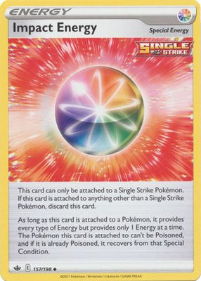 <transcy>Pokemon Card Chilling Reign 157/198 Impact Energy Ikke almindelig</transcy>