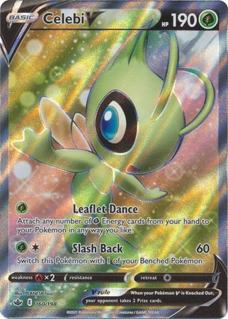 (S) Pokemon Card Chilling Reign 160/198 Celebi V Full Art