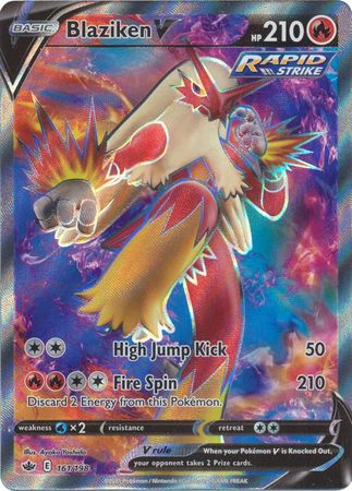 (S) Pokemon Card Chilling Reign 161/198 Blaziken V Full Art