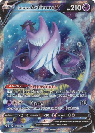 (S) Pokemon Card Chilling Reign 170/198 Galarian Articuno V Full Art