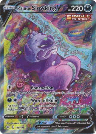 <transcy>لعبة Pokemon Card Chilling Reign 179/198 Galarian Slowking V Full Art</transcy>