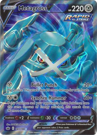 Pokemon Card Chilling Reign 181/198 Metagross V Full Art