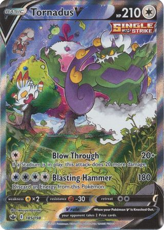 <transcy>Pokemon Card Chilling Reign 185/198 Tornadus V Full Art</transcy>