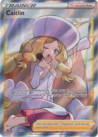 (S) Pokemon Card Chilling Reign 189/198 Caitlin Supporter Full Art