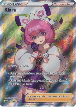 (S) Pokemon Card Chilling Reign 194/198 Klara Supporter Full Art