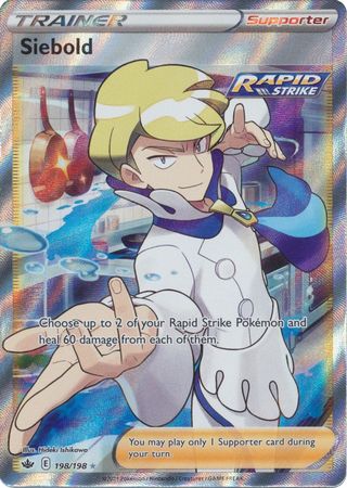 Pokemon Card Chilling Reign 198/198 Siebold Supporter Full Art