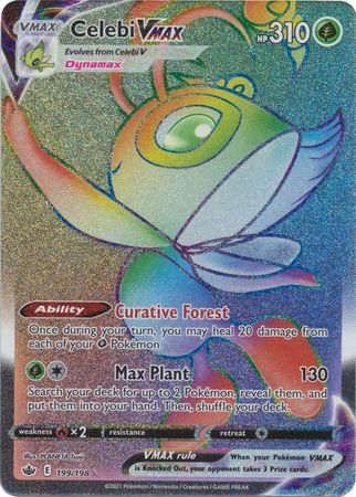 <transcy>بطاقة Pokemon Chilling Reign 199/198 Celebi VMAX Hyper Rare</transcy>