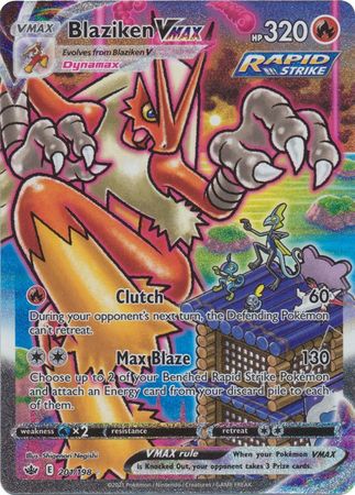 <transcy>بطاقة بوكيمون Chilling Reign 201/198 Blaziken VMAX Secret Rare</transcy>