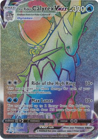 (S) Pokemon Card Chilling Reign 202/198 Ice Rider Calyrex VMAX Hyper Rare