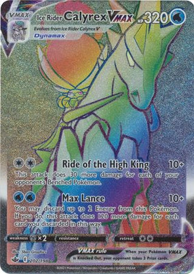 <transcy>Pokemon Card Chilling Reign 202/198 Ice Rider Calyrex VMAX Hyper Sjælden</transcy>
