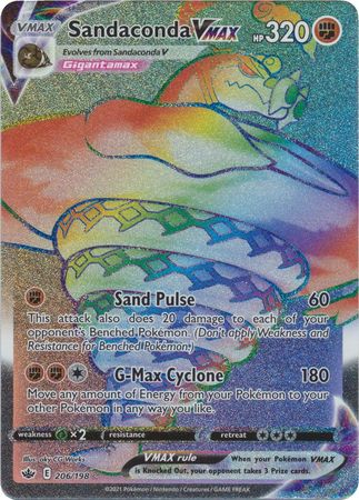 <transcy>Pokemon Card Chilling Reign 206/198 Sandaconda VMAX Hyper Rare</transcy>