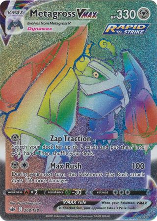 <transcy>Pokemon Card Chilling Reign 208/198 Metagross VMAX Hyper Rare</transcy>