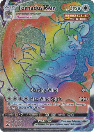 (S) Pokemon Card Chilling Reign 209/198 Tornadus VMAX Hyper Rare