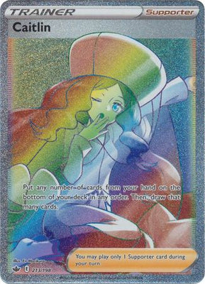 <transcy>Pokemon Card Chilling Reign 213/198 Caitlin Unterstützer Hyper Rare</transcy>