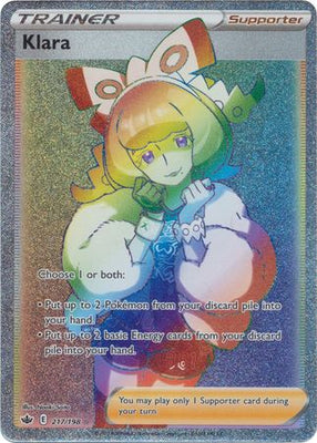 <transcy>Pokemon Card Chilling Reign 217/198 Klara Unterstützer Hyper Rare</transcy>