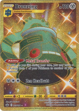 (S) Pokemon Card Chilling Reign 223/198 Bronzong Secret Rare