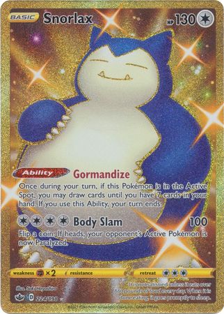 (S) Pokemon Card Chilling Reign 224/198 Snorlax Secret Rare