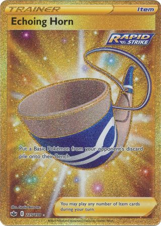 (S) Pokemon Card Chilling Reign 225/198 Echoing Horn Item Secret Rare