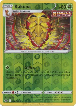 Pokemon Card Chilling Reign 002/198 Kakuna Reverse Holo Uncommon