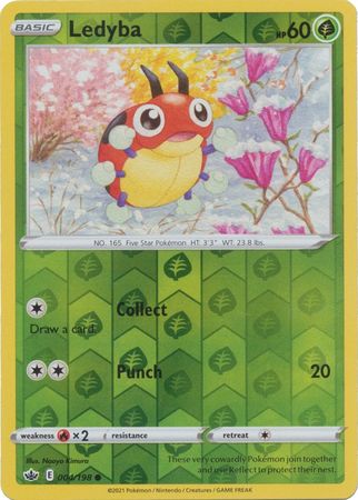 Pokemon Card Chilling Reign 004/198 Ledyba Reverse Holo Common