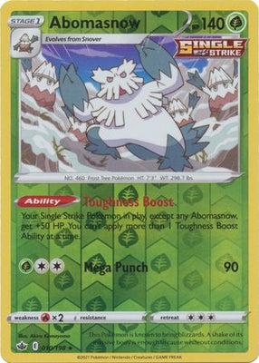 <transcy>Pokemon Card Chilling Reign 010/198 Abomasnow Reverse Holo Rare</transcy>